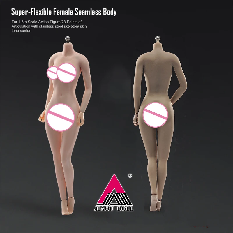 

AB001 1/6 Flexible Seamless Body Big Breast Pale or Suntan Skin Stainless Stell Skeleton 12'' Female Action Figure Model Toys