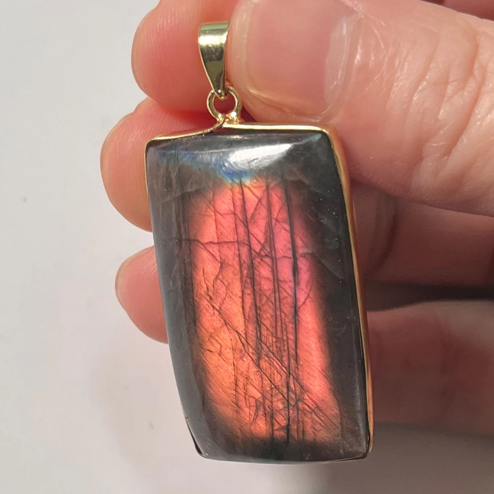 Necklace Pendant Natural Stone Irregular Shape Bead Labradorite