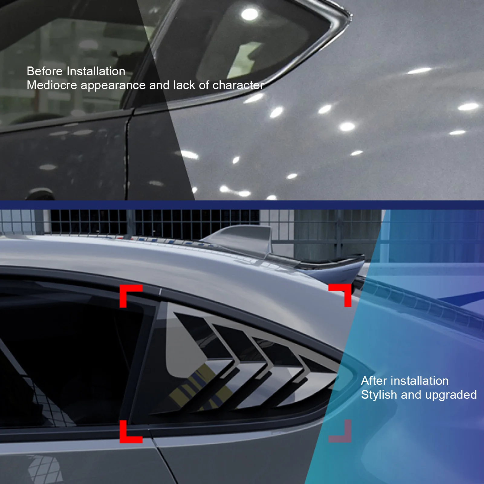 Pair of Rear Window Shutter Cover Left Right Stylish Look Weatherproof Proper Fit for  2021 to 2024 Rear Window Shutter Cover