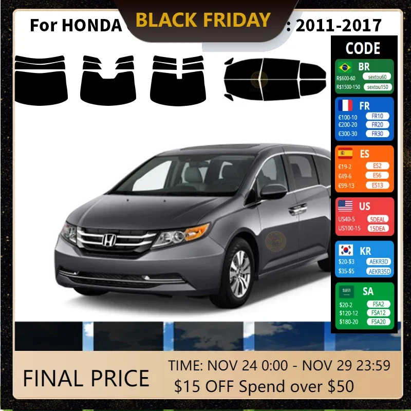 

Precut nanoceramics car UV Window Tint Kit Automotive Window Film For HONDA ODYSSEY MINI VAN 2011-2017