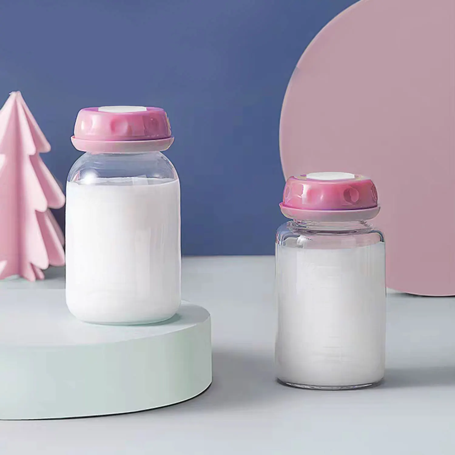 125ml infant PP fresh feeding bottle, breast milk bottle, refrigerated storage bottle, drop-proof and leak-proof wide-mouth cup 2