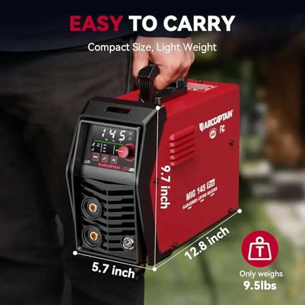 145A 3-in-1 Welder LED Display Portable App Control Flux Core MIG Welder 6