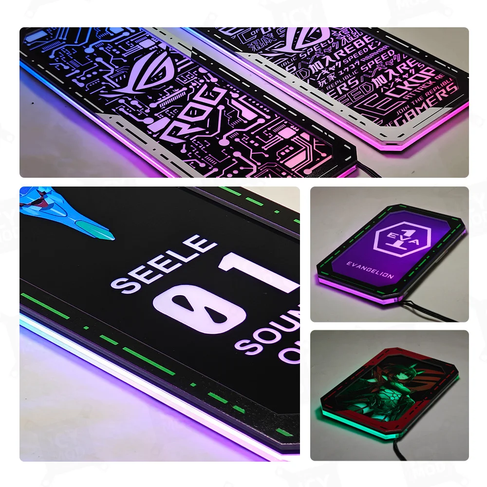 ASUS  GX601専用クリア板と飾り物 2022 New ASUS GX601 Case Panel 4pcs ARGB Lighting Plate ROG
