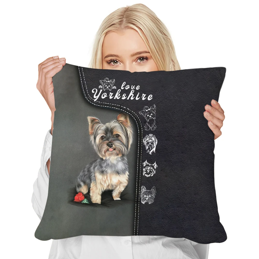 

Модная искусственная Подушка HX, милые 3D подушки в стиле йоркширского оформления, декоративная подушка для дома, 40x60 см