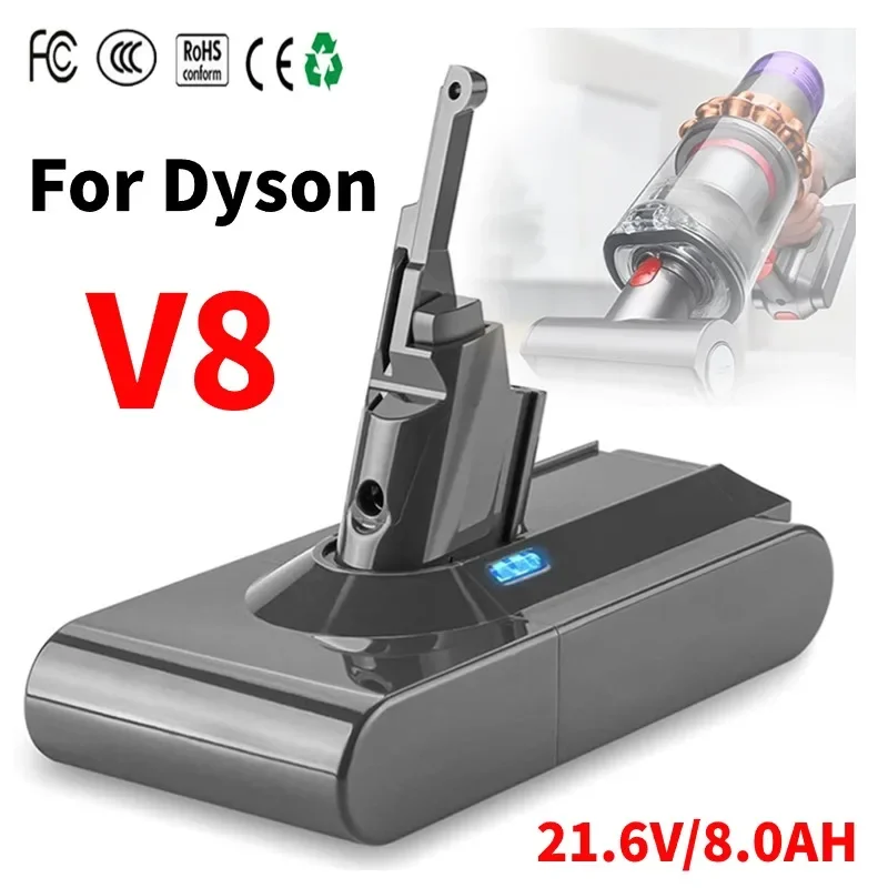 

Литиевая аккумуляторная батарея для пылесоса Dyson V8, 21,6 в, 6000 мАч, 8000 мАч