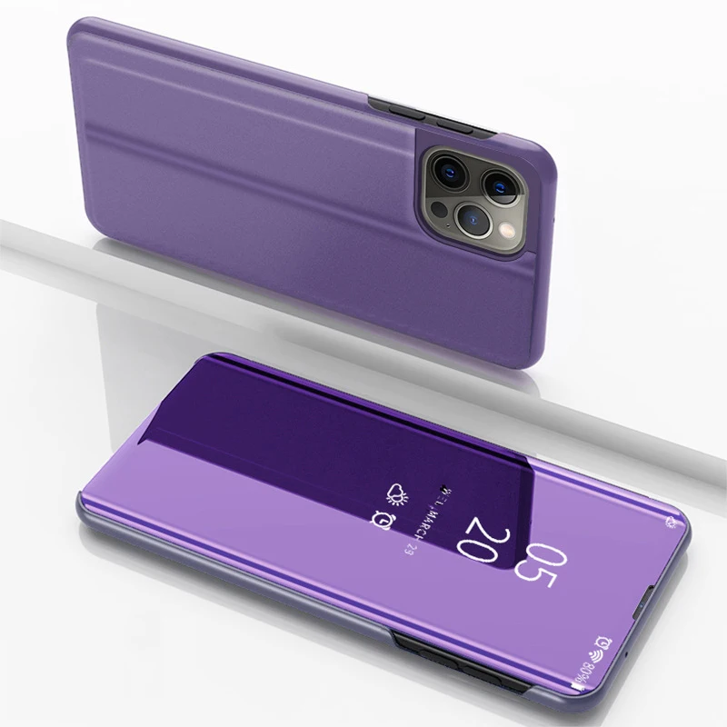 Elegant Mirror Flip Shockproof Phone Case - Premium Hard Cover