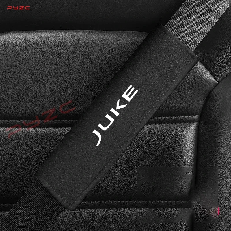 Car Suede Carbon Fibre Safety Belt Cover Shoulder Protection Shoulder Protective Pad For Nissan Juke F15 F16 Auto Accessories