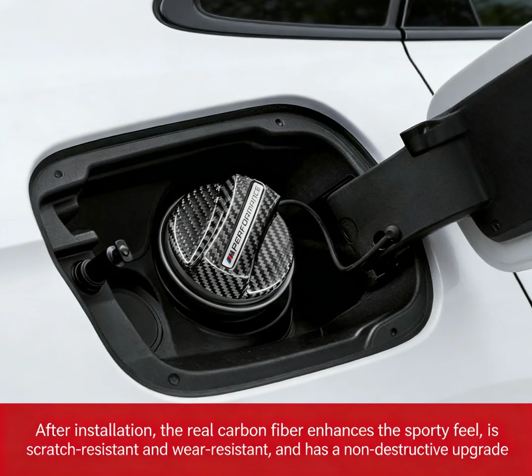 ABS fuel tank cap cover carbon fiber forged pattern