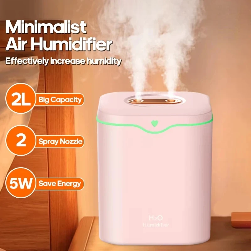 USB Air Humidifier Double Spray 2000ML Aroma Mist Maker