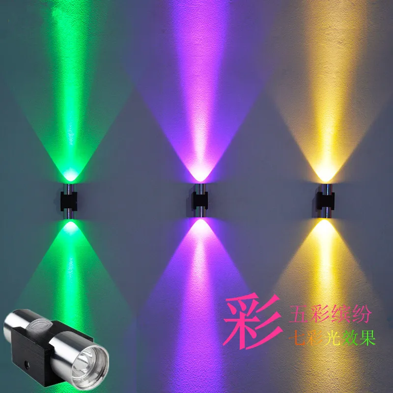 

Indoor LED wall lamp KTV aisle lamp bar wall decoration dual head up and down lighting clear bar atmosphere lamp