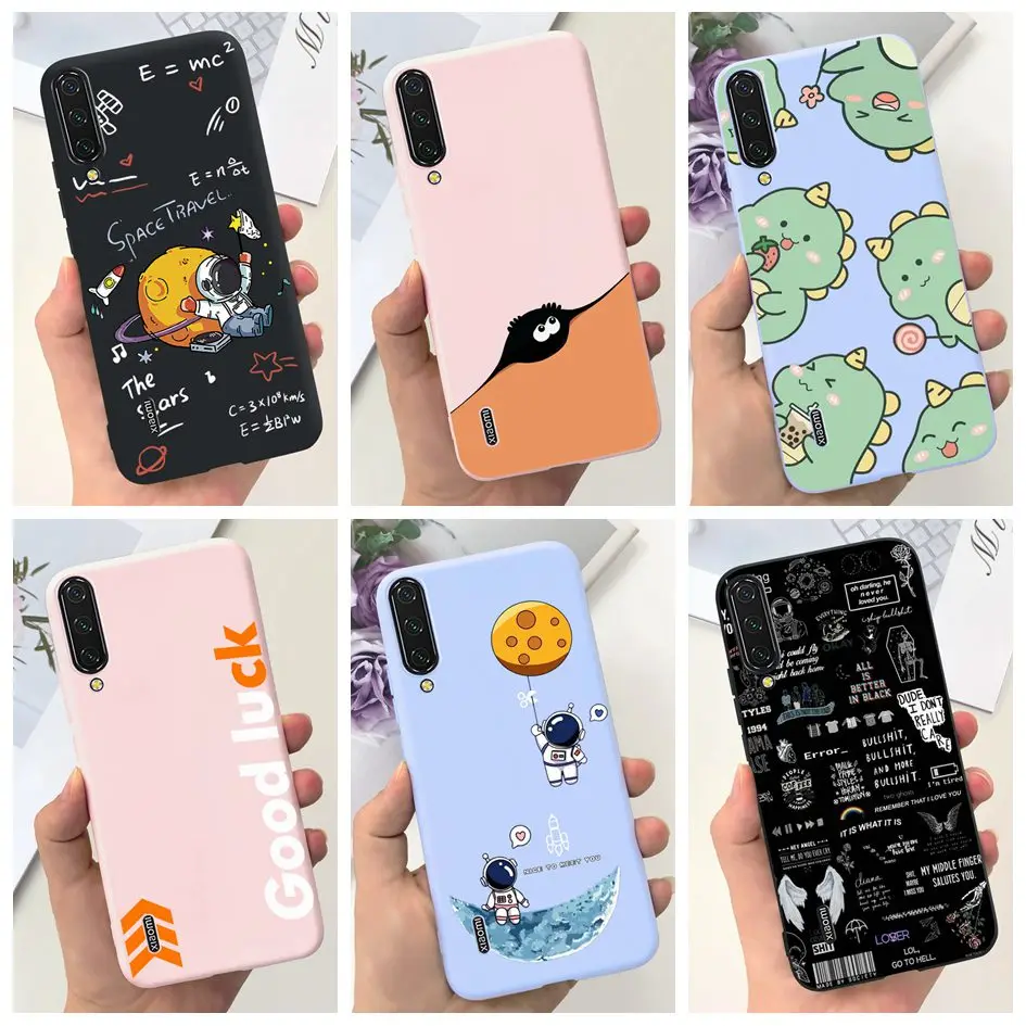 Ударопрочный силиконовый чехол для Xiaomi Mi 9 Lite, с милым астронавтом