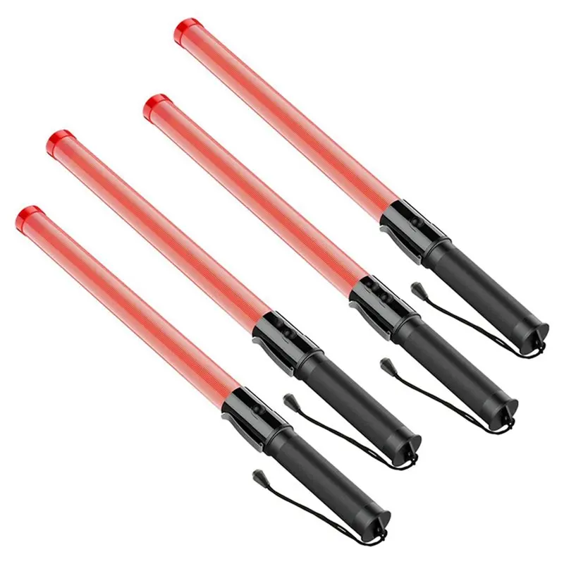 【HAPPY】16팩 교통 지휘봉 21인치 LED 교통 통제 지휘봉 2가지 점멸 모드가 있는 안전 조명 지휘봉 에어 마샬링 신호 지휘봉