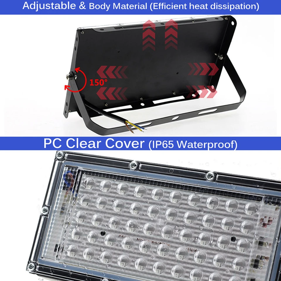 Description Picture 6 of itemLED UV GEL Curing Light 220V 110V LED Curing Floodlight SMD2835 50W 100W 200W 300W 395-400nm UVA Glue Dryer IP65