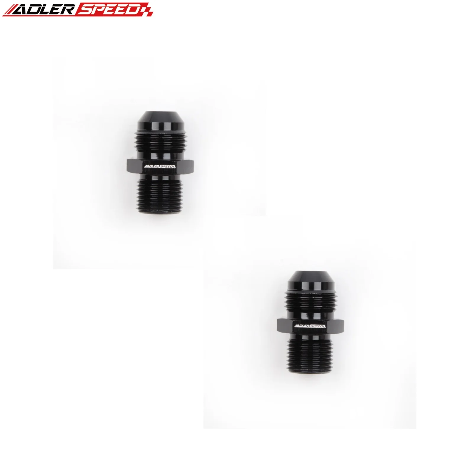 2개 AN8 -8AN 직선형 수컷 3/8인치 BSP BSPP 알루미늄 연료 오일 피팅 블랙
