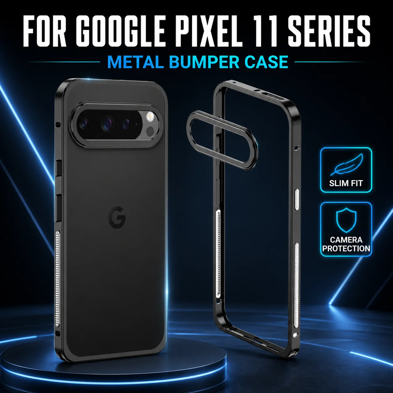 Luxury Metal Frame Phone Case with Shockproof Bumper