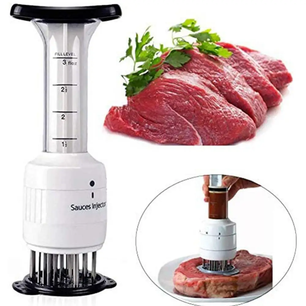 Meat injector syringe 1~4PCS multifunctional meat tenderizer needle stainless steel steak meat injector marinade flavor