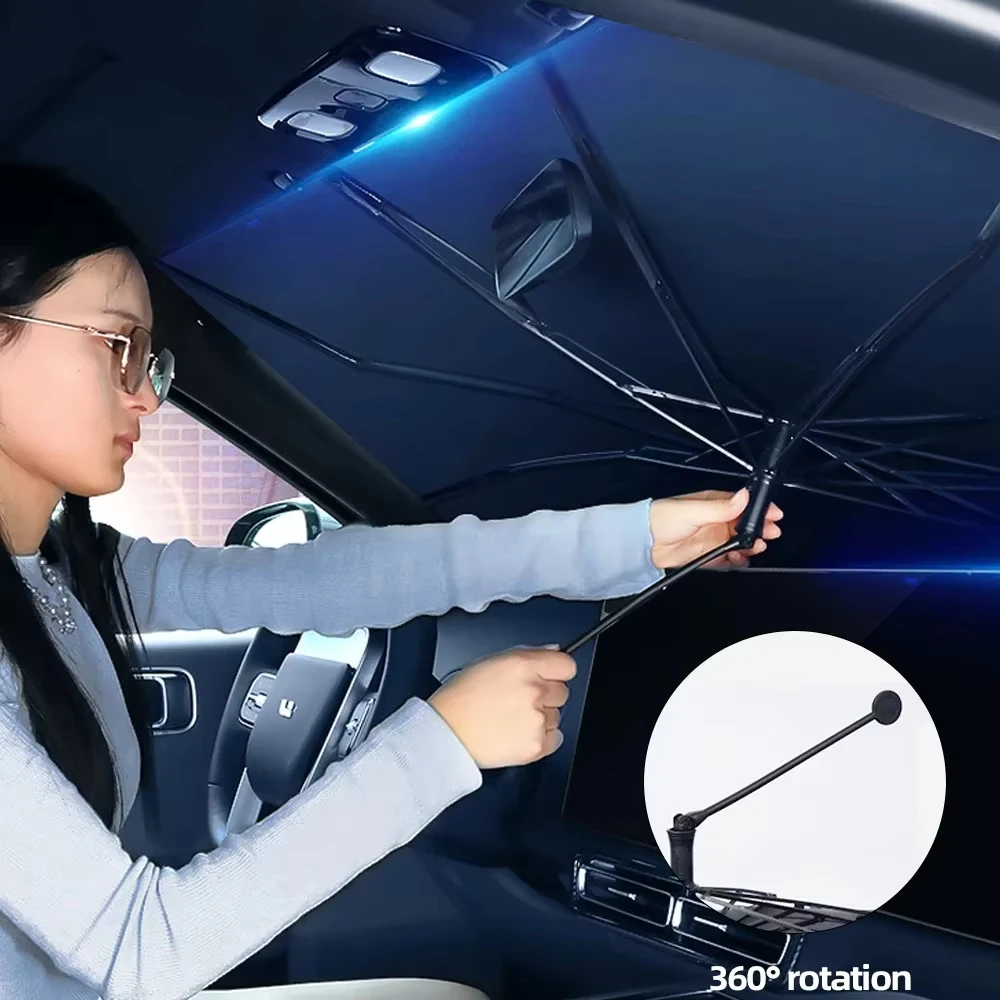 Car Sunshade Windshield Umbrella with 360&deg;Rotation Bendable Handle Front Window Sun shade UV Protection Summer Car Accessories car sunshade windshield sunshade windshield sun shade