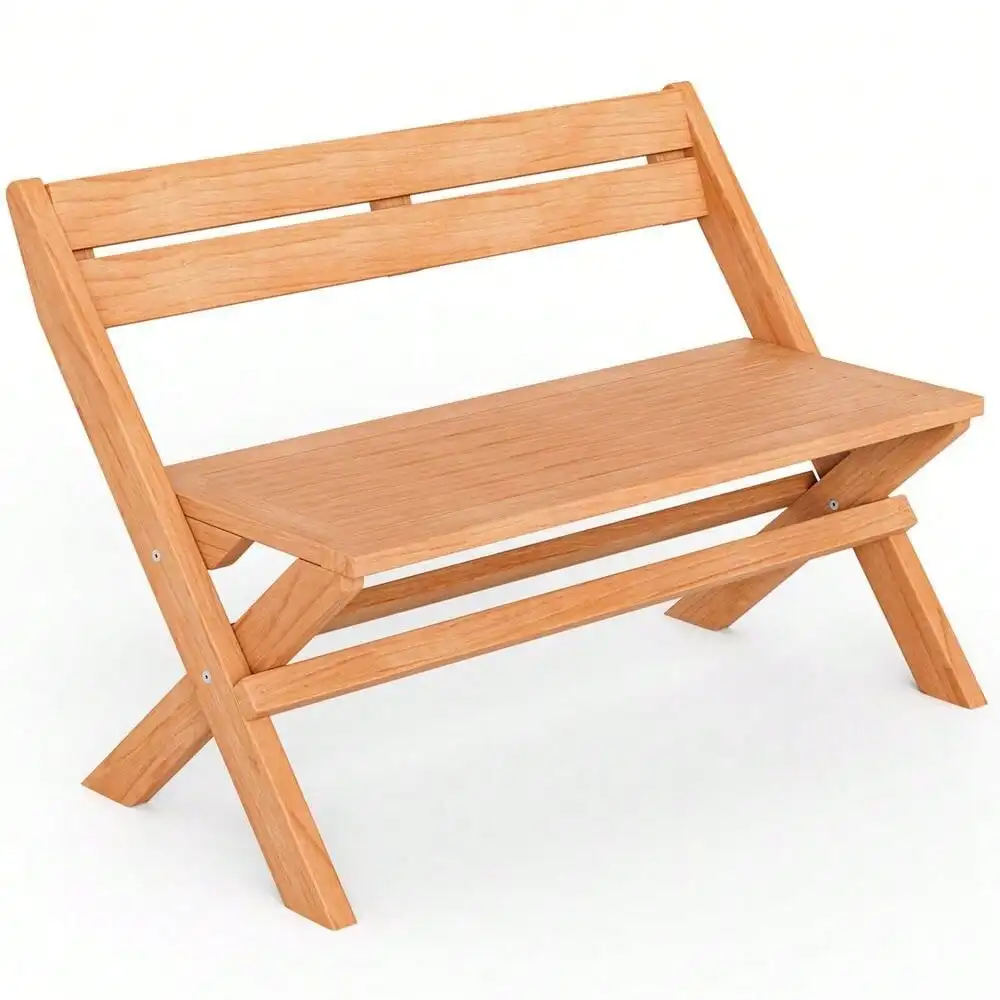 Teak Folding Outdoor Loveseat 5