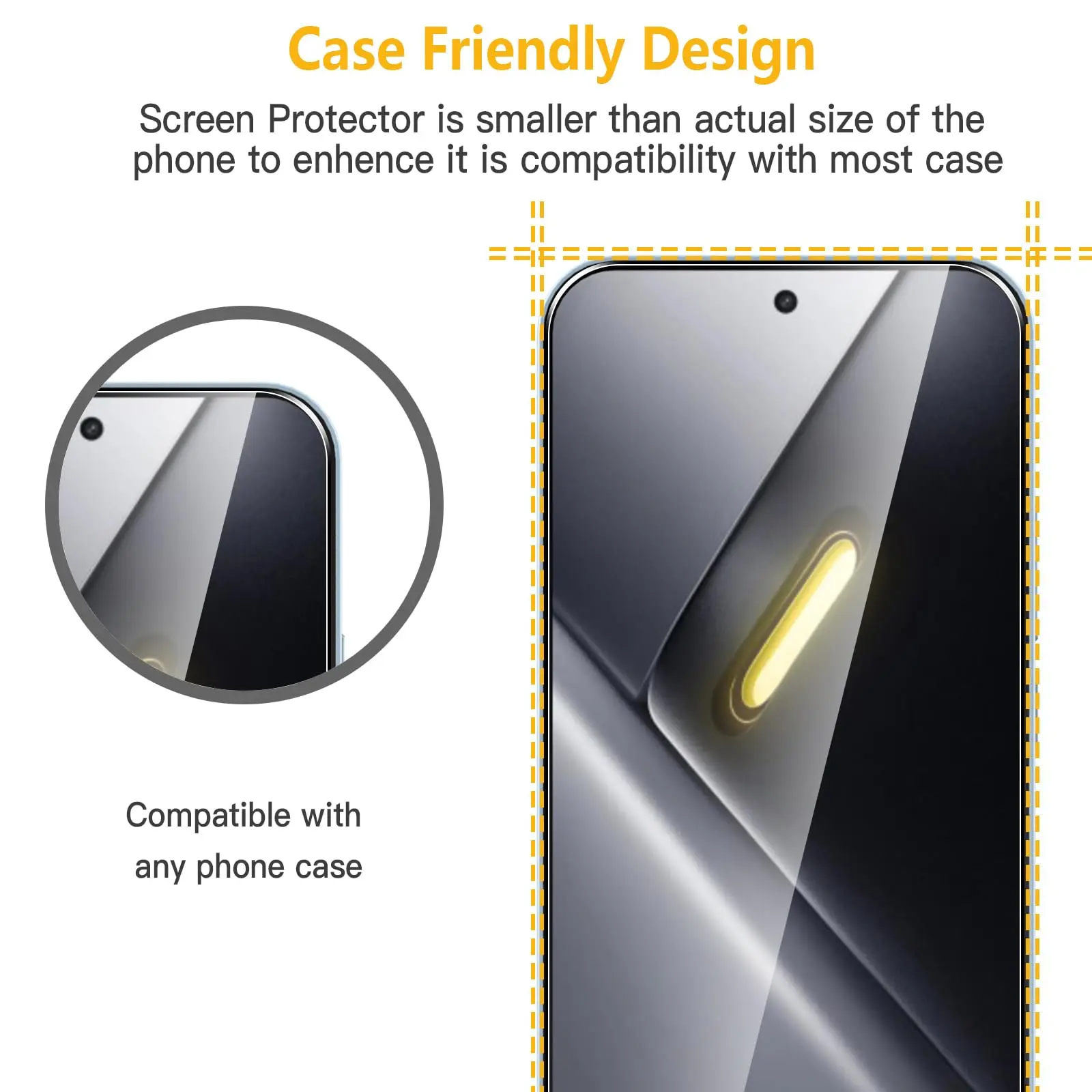 Premium Tempered Glass Screen Protector - 6.83 inch, HD Clear, 9H Hardness, Anti-Scratch, Case Friendly