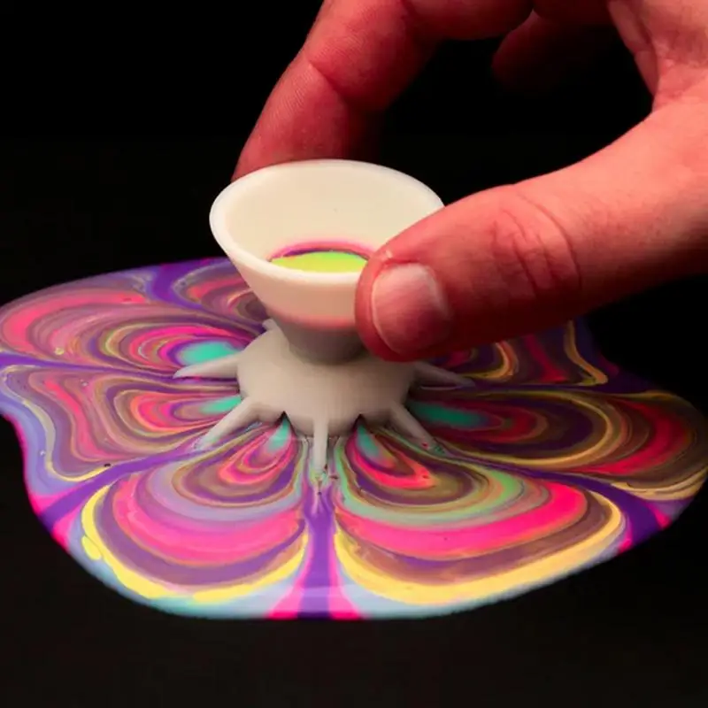7-Leg Mini Funnel Split Cup Reusable Acrylic Funnel Drawing Pouring Cup For Paint Pouring Flower Pattern Paint
