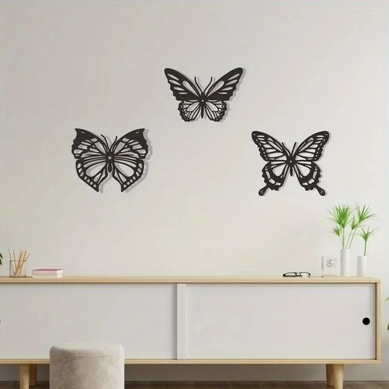 

Metal Iron Butterfly Hollow Wall Hanging Decoration Creative Iron Ornament Metal Craft Home Outdoor Decor Ornament Pendant Art