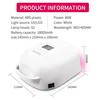 Rechargeable Nail Lamp 86W Wireless Gel Polish Dryer Red Light Manicure Light with Handle Cordless Nail UV LED Lamp 4