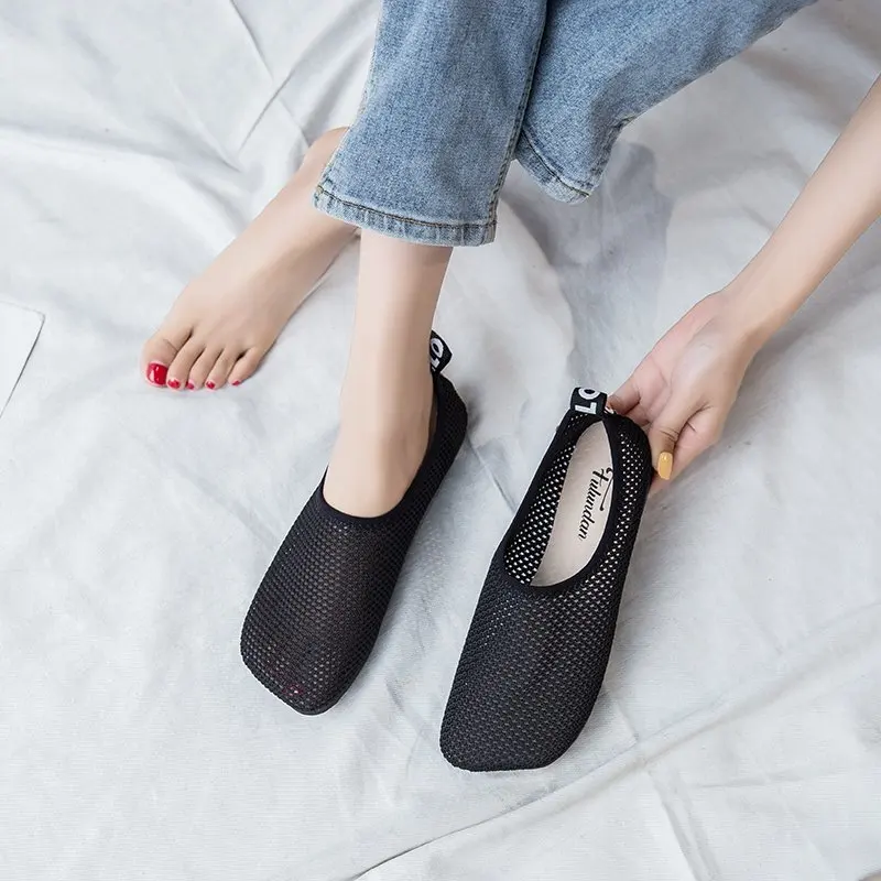 Chaussures Plates en Maille Respirante pour Femme Enceinte