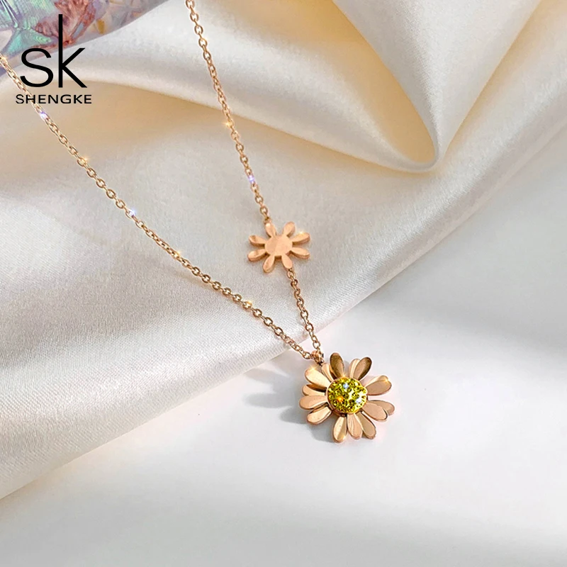 Shengke 3 pcs Luxury Women Watch With Necklace and Earrings Bracelet Set Watches Ladies Quartz WristWatch Clock Montre femme