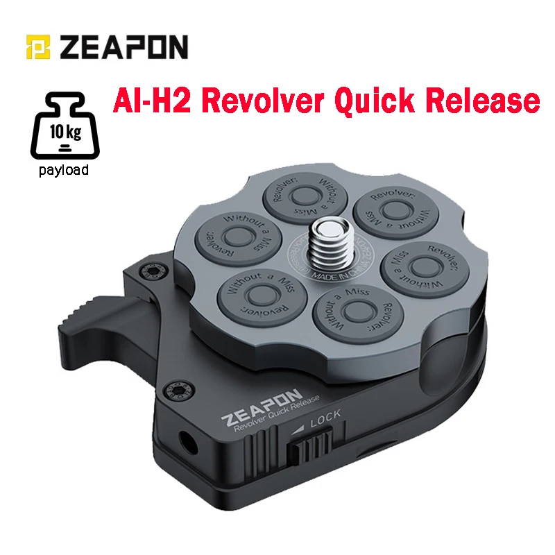 

ZEAPON AI-H2 Revolver QUICK RELEASE plate Base Plate Clamp Tripod Screw Mount fast loading for DSLR Camera Slider Rail Camcorder
