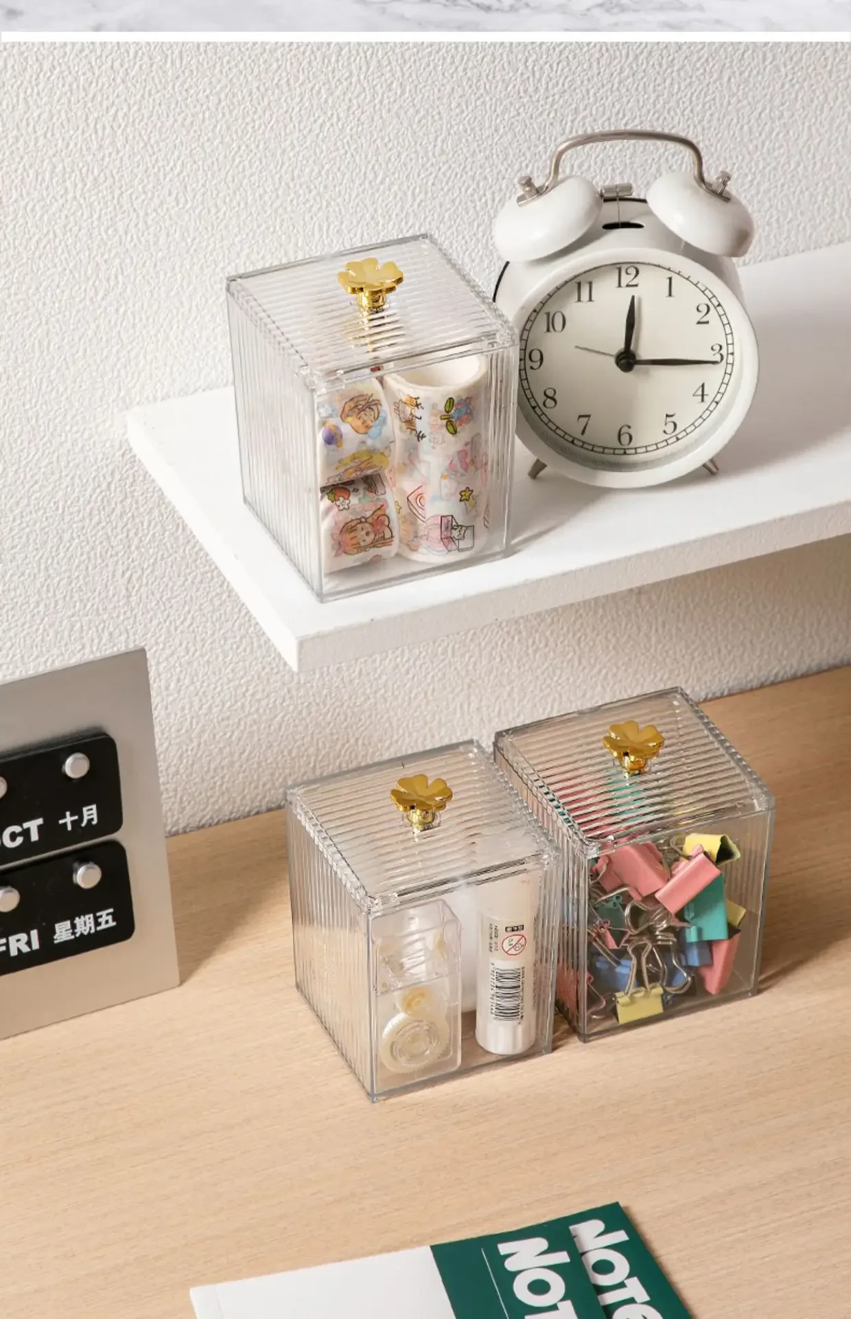 Description Picture 6 of itemTransparent Storage Box Acrylic Makeup Organizer Cotton Swabs Container Cosmetic Jewelry Cotton Pad Storage Box For Bathroom