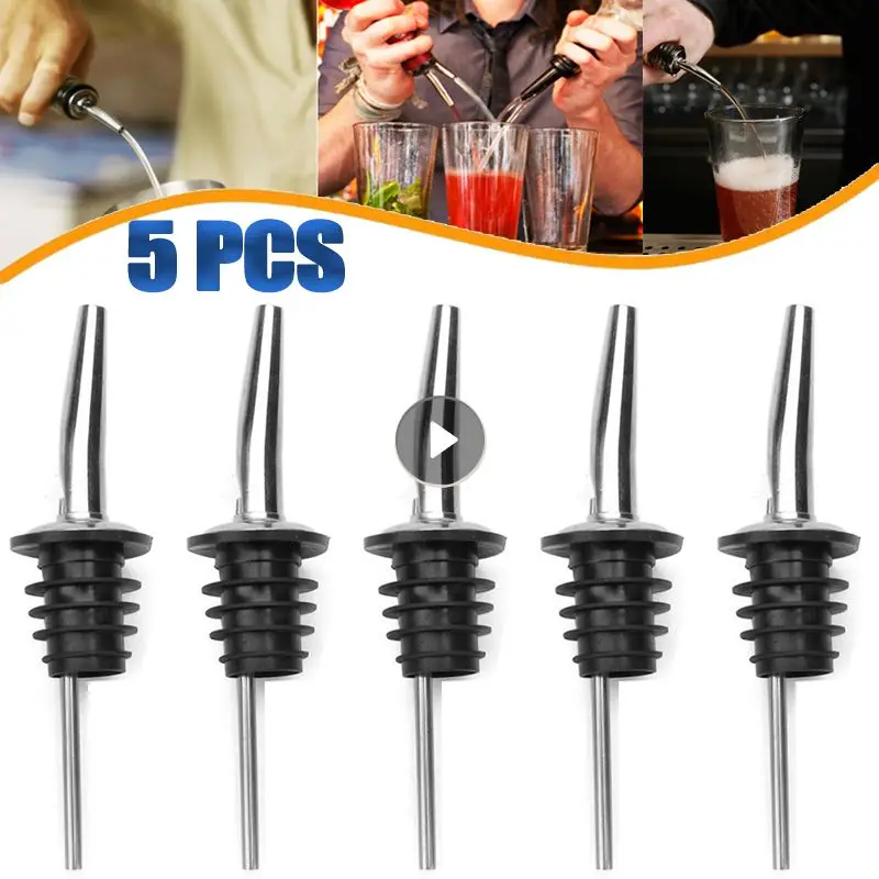 

5pcs Stainless Steel Stopper For Bottle Wine Olive Oil Pourer Dispenser Spout Bottle Pourer Stopper For Bottle Bar Accessories