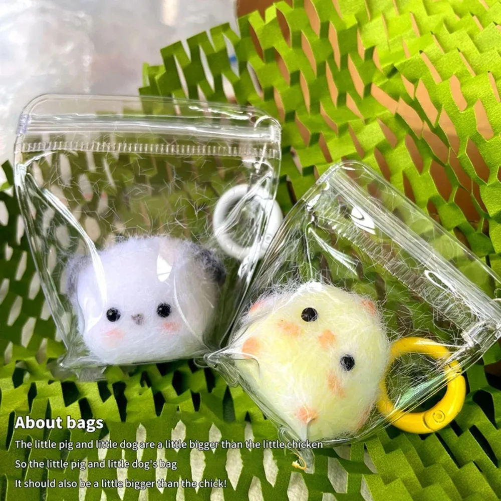 Kawaii Squeeze Toy Sticky Mini Chick Pig Dog Stress Relief Toy Cute Animal Relief Squeeze Silicone Pinch Toy Keychain Pendant 3