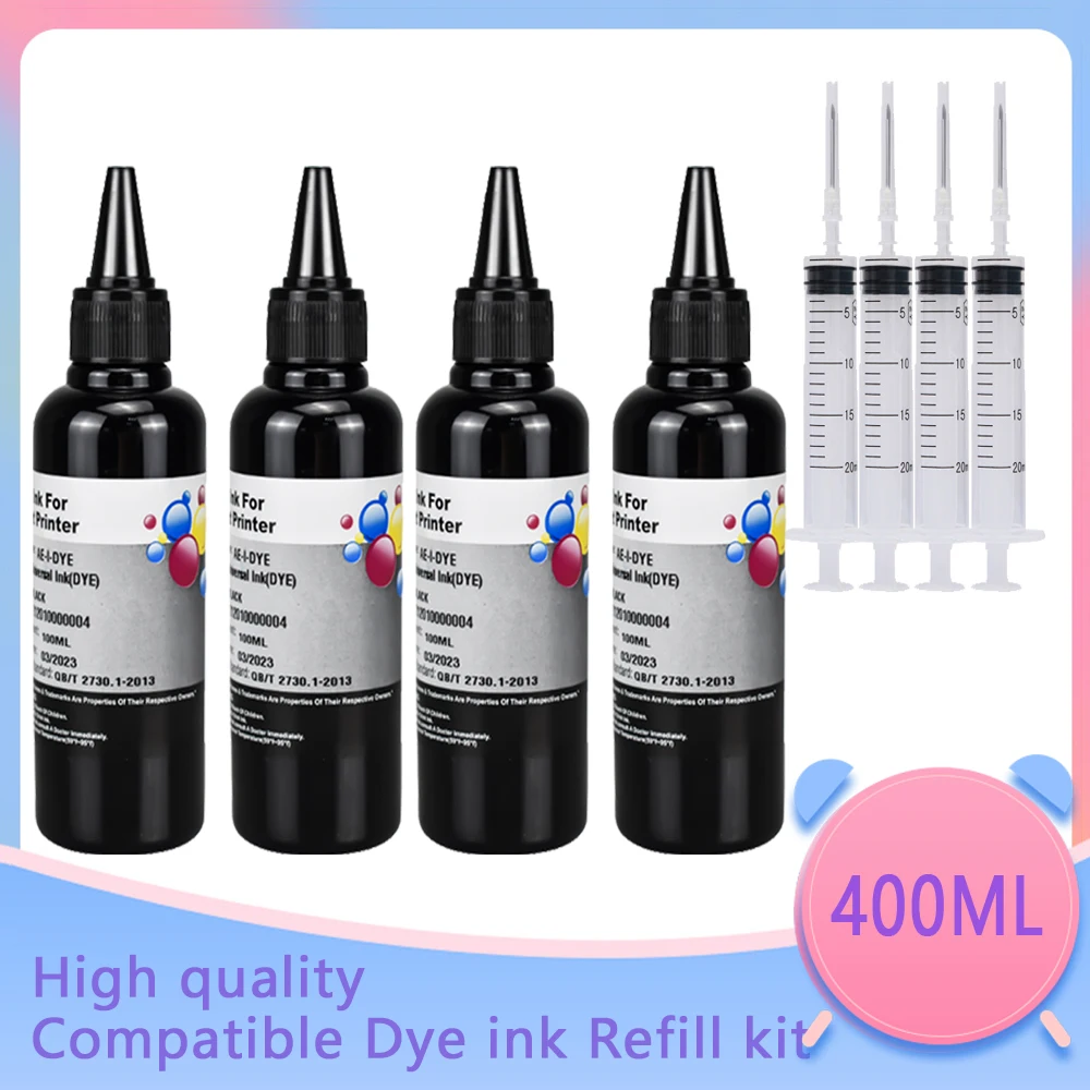 Kit de Reenchimento da Tinta da Impressora para hp 100ml Garrafa 121 122 123 140 141 300 301 302 304 650 652 21 22 901 350 351 60 61 - Imagem 2