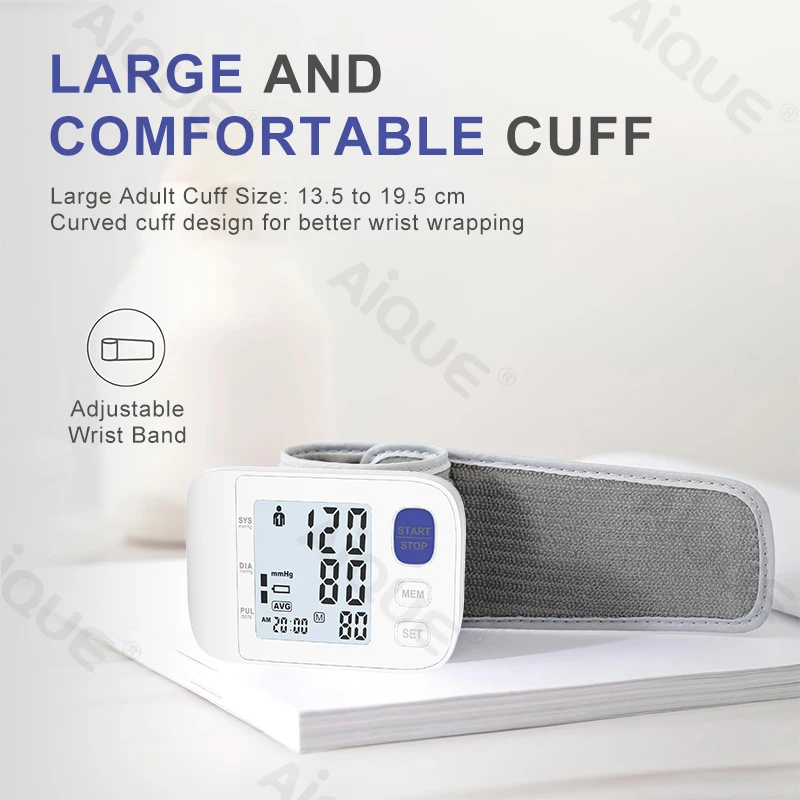 Automatic Digital Wrist Blood Pressure Monitor LCD Sphygmomanometer Tonometer Tensiometer Heart Rate Pulse Meter BP Voice blood pressure monitor blood pressure meter