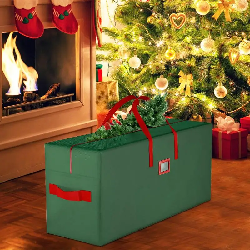 Christmas Tree Storage Bag Large Size Tree Bag Solid Handle Ornament Storage Box Dust-Proof Christmas Box Artificial christmas tree storage bag