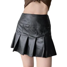 

Women High Waist Skirt with Ruffle Decoration Solid Color Spring and Autumn Clothing