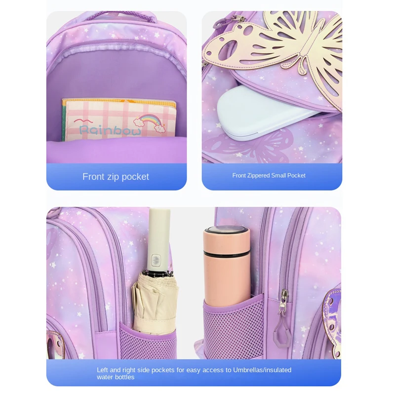 Nuevo]Mochila Escolar Kuromi Para Niña , Linda Bolsa De Gran Capacidad Para Estudiantes De