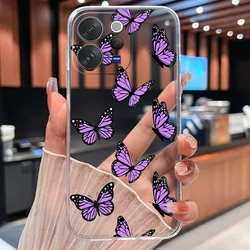 Daisy Floral Clear Shockproof TPU Silicone Phone Case for Vivo V70 Elite (U13)