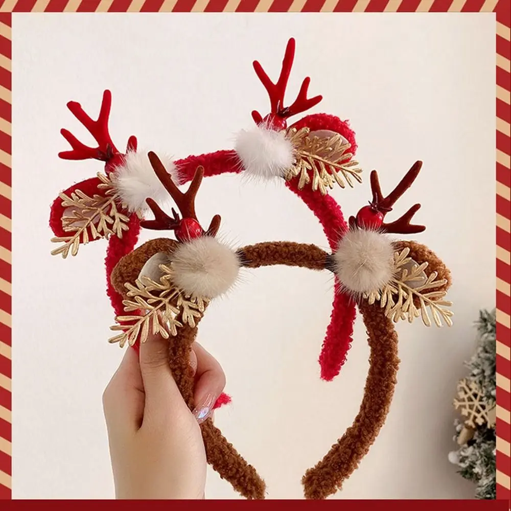 Weihnachtsdekoration Weihnachtsstirnband Elf Rentier Geweih Stirnband Fee Hirsch Ohr Party Dress Up Hirschhorn Haarband – Detail 4