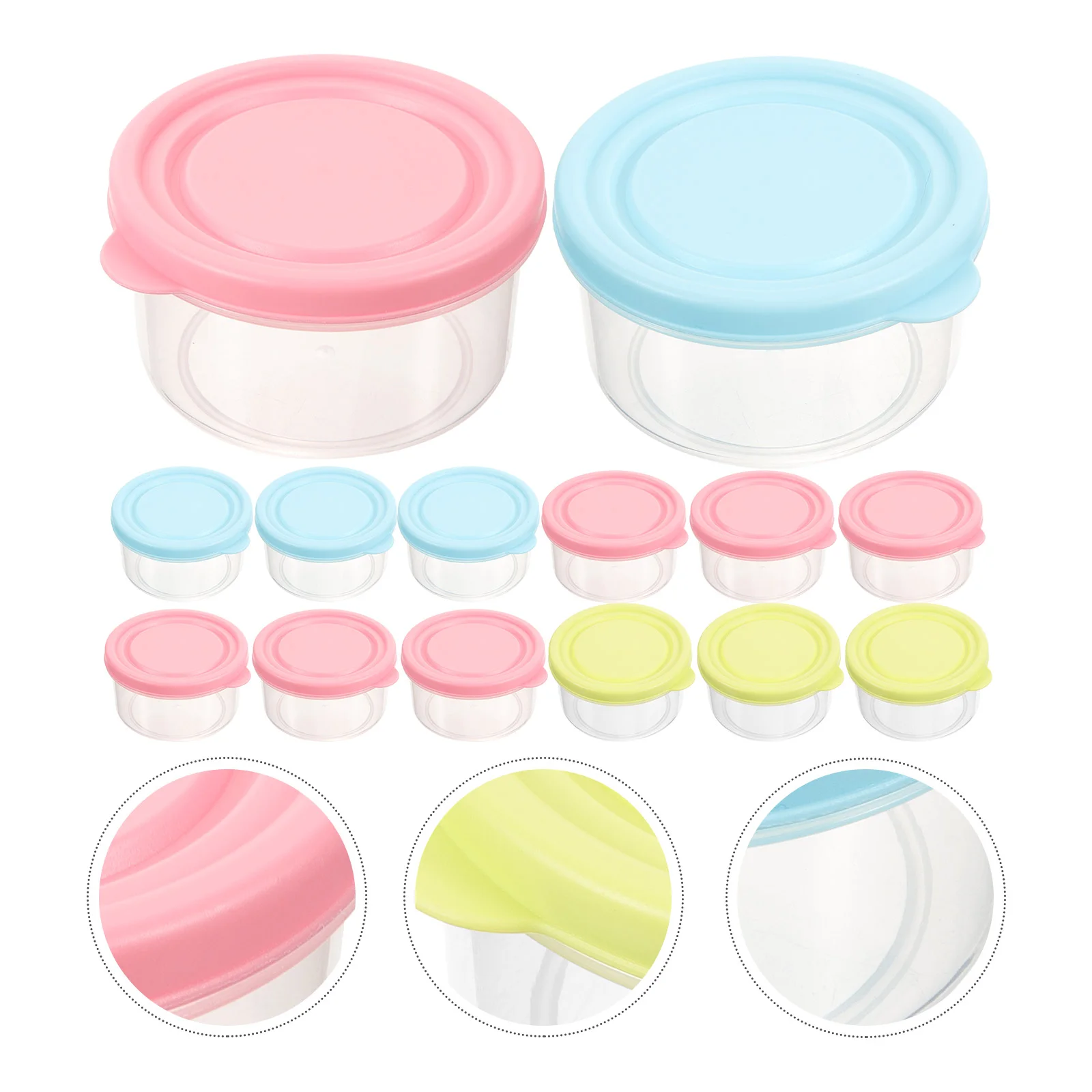 

Convenient Mini Plastic Bowl Storage Food Case Round Mini Crisper Freezer Microwave Oven Available