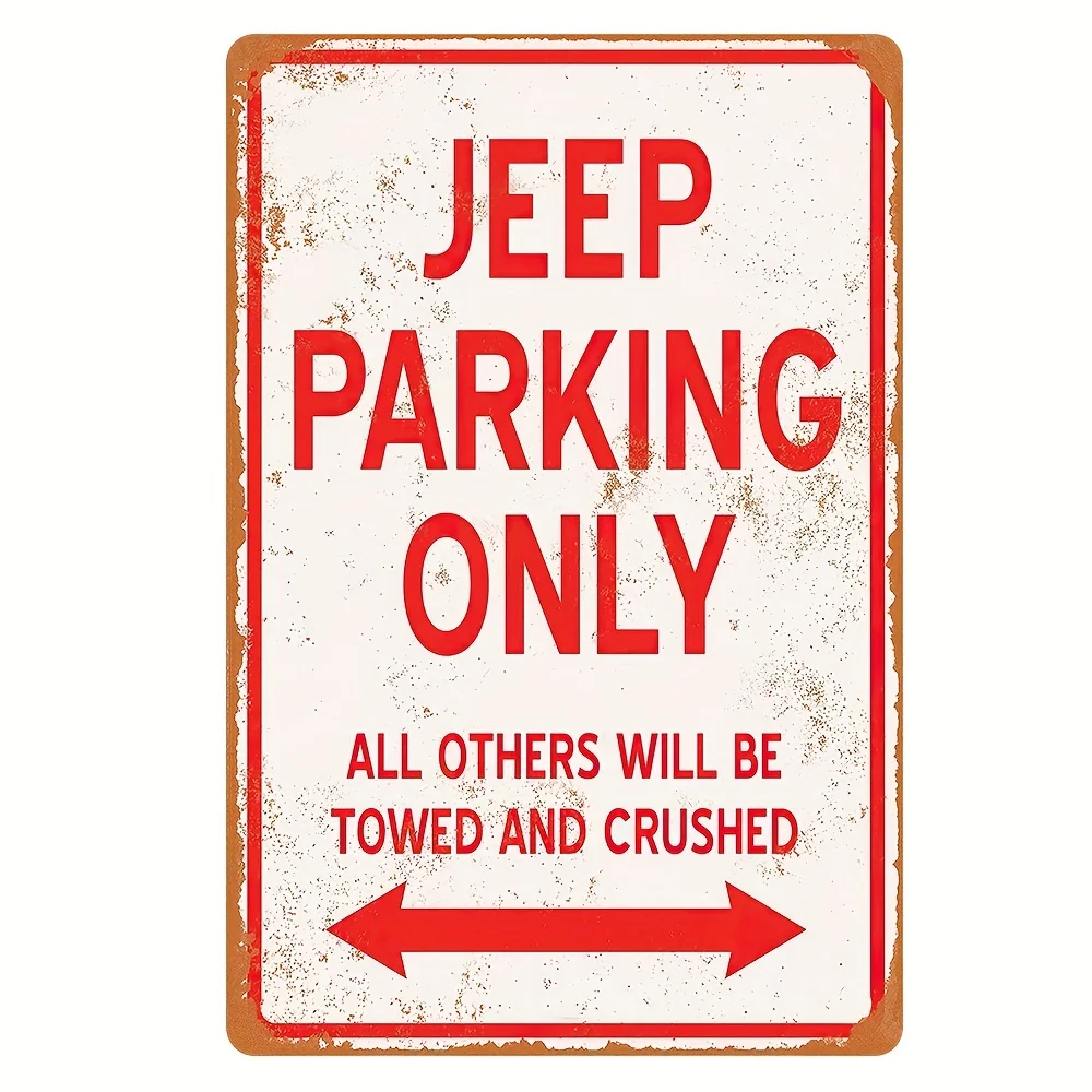 "Jeep Parking Only" Targa In Metallo, Decorazione Vintage Art Wall Decor Per Home Restaurant Bar Garage Car Park Jeep Club