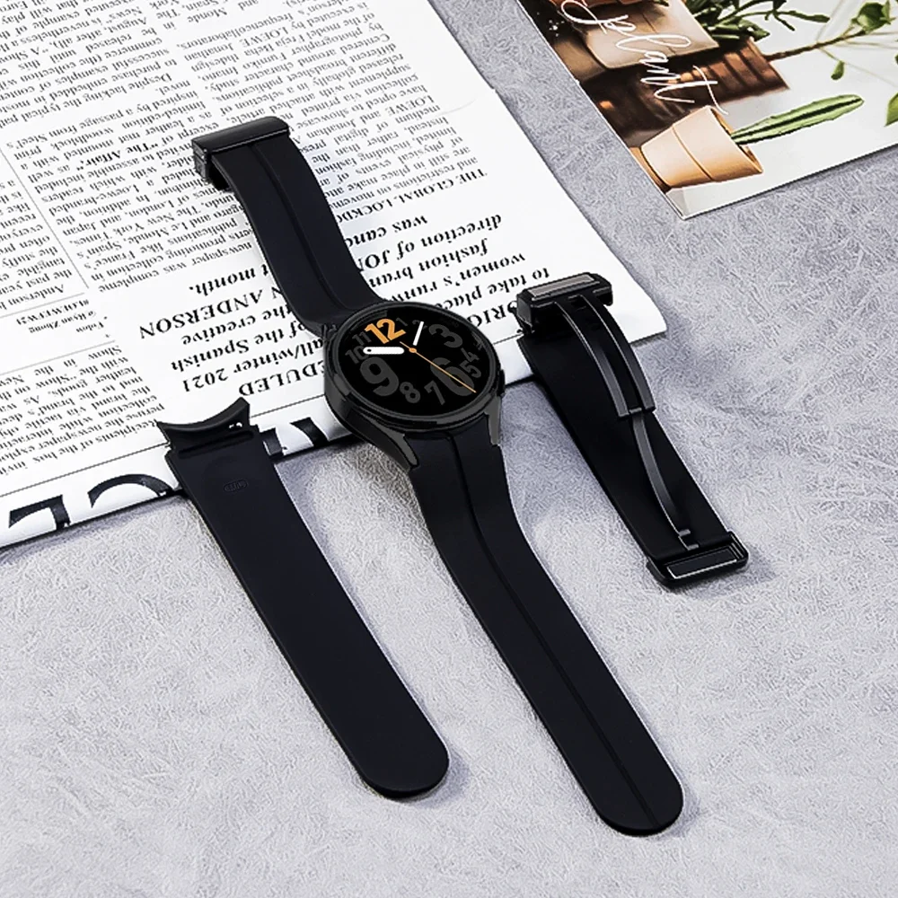 No Gap Magnetic Silicone Strap For Samsung Galaxy Watch 7 6 5 4 44mm 40mm Pro 45mm Bracelet Galaxy Watch6 Classic 43mm 47mm Band