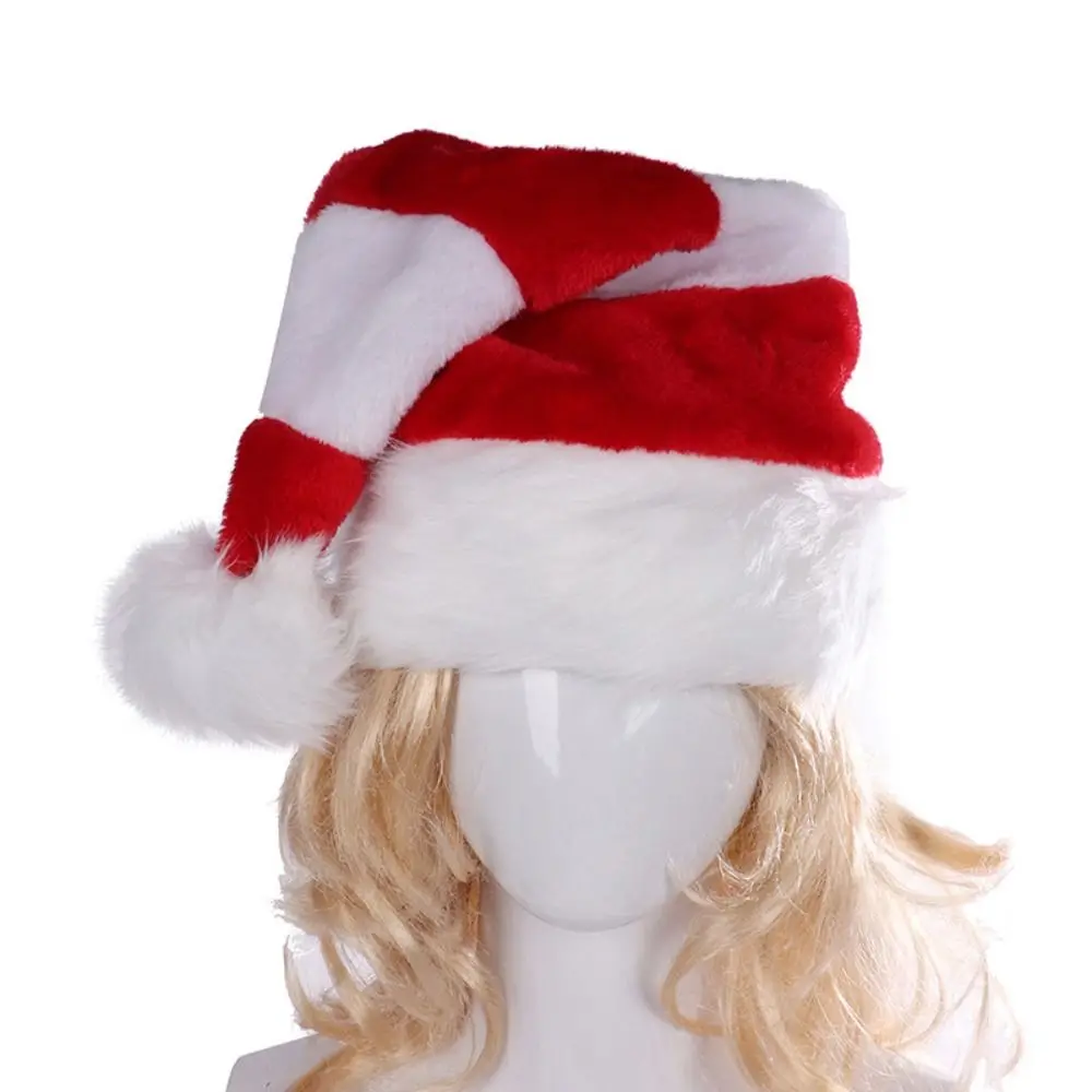 Fashion Merry Christmas Decoration Christmas Hat Velvet Striped Santa Claus Hat Skull Cap Korean Style Winter/Autumn