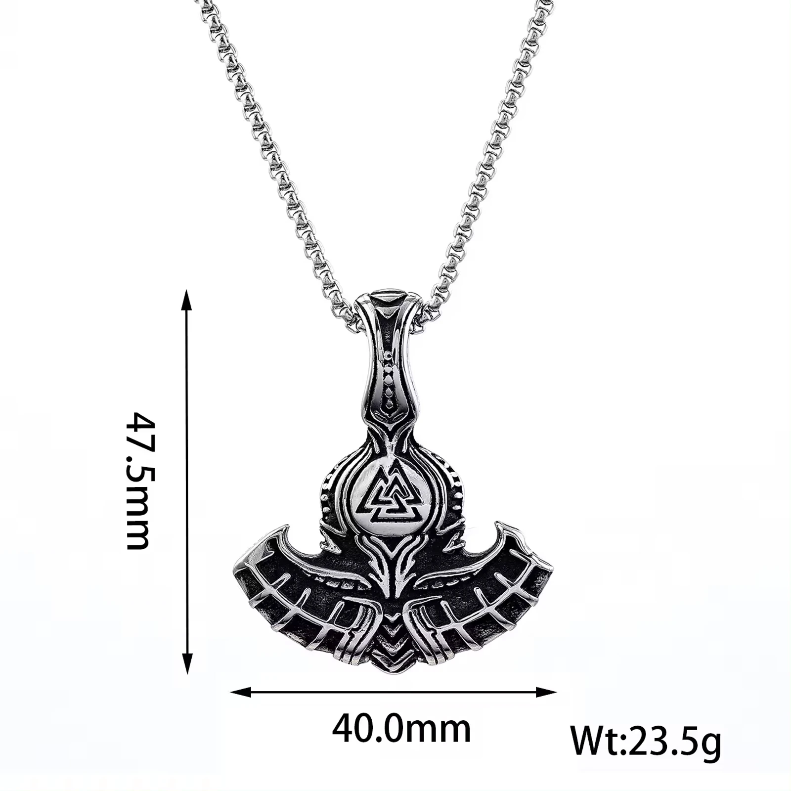 Stainless Steel  jewerely Mens Viking Amulet Axe Pendant Necklaces Chain Accessories Fashion Jewelry
