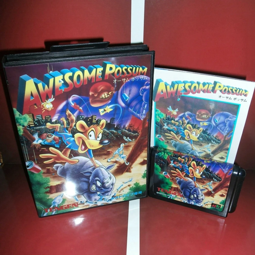

Потрясающий Possum с коробкой и руководством для 16-битного игрового картриджа Sega MD, система Megadrive Genesis