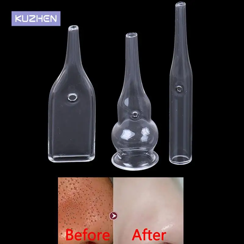 3Style Glass Pipes Blackhead Removal Face Pore Cleanser Beauty Machine Vacuum Facial Care Accessories
