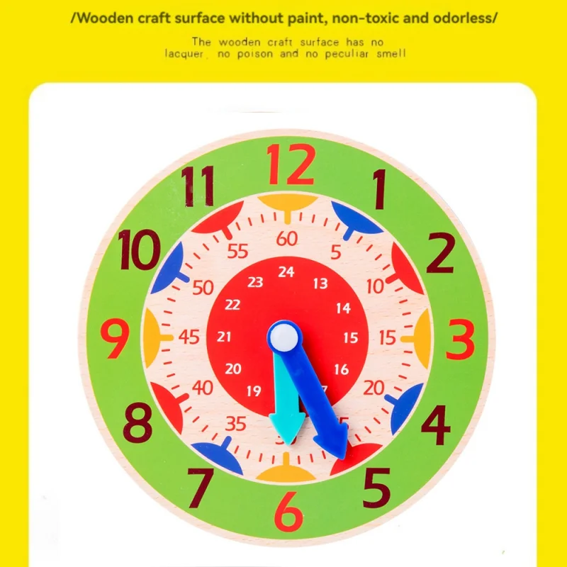 Wooden Clock Model Early Education Toy First Grade Clock Learning AIDS Elementary School Kindergarten Time Awareness Toys
