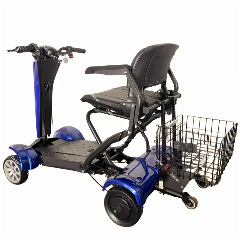 Automatic Folding Mobility Scooters For Seniors Lightweight 36V 4 Wheel Double Motor Electric Scooter With Seat For Adults