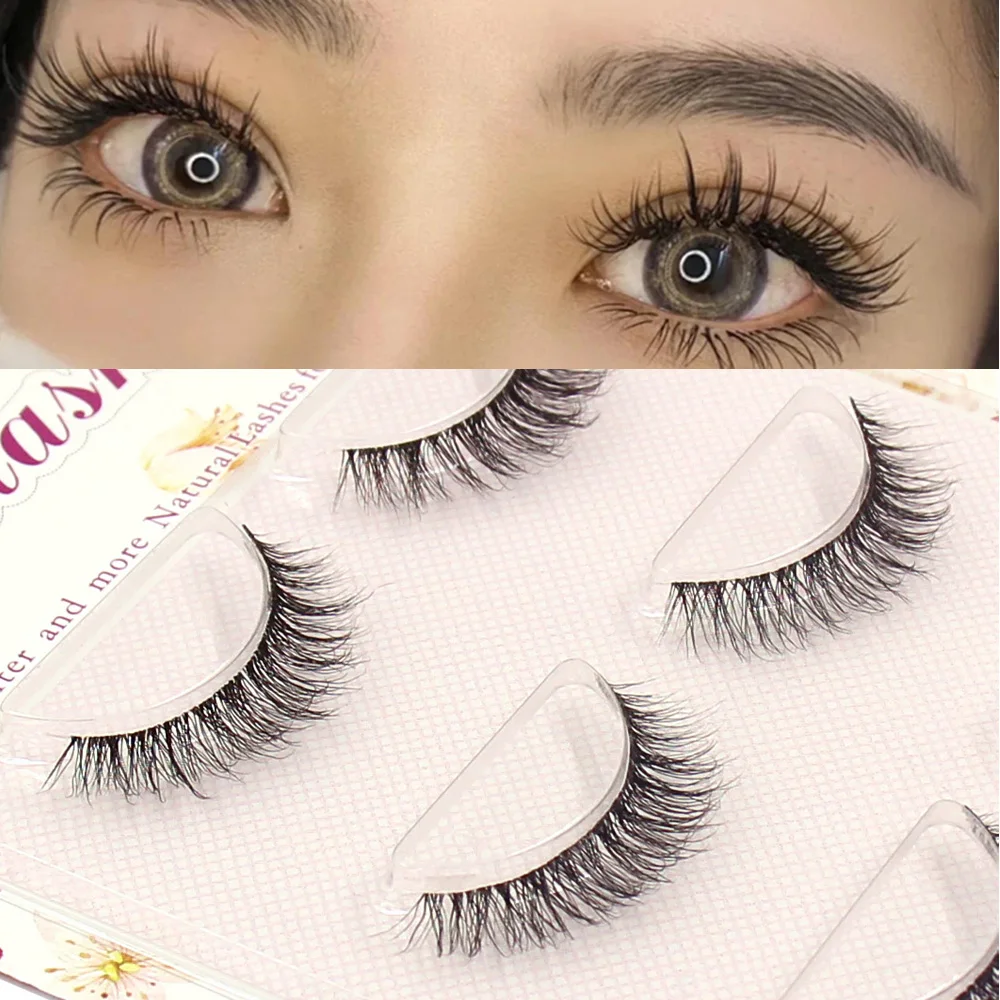 

3 пары, норковые ресницы, невидимая лента для наращивания ресниц, натуральные накладные ресницы, Крестовина, фея, 3D искусственный большой глаз, Длинные Накладные ресницы