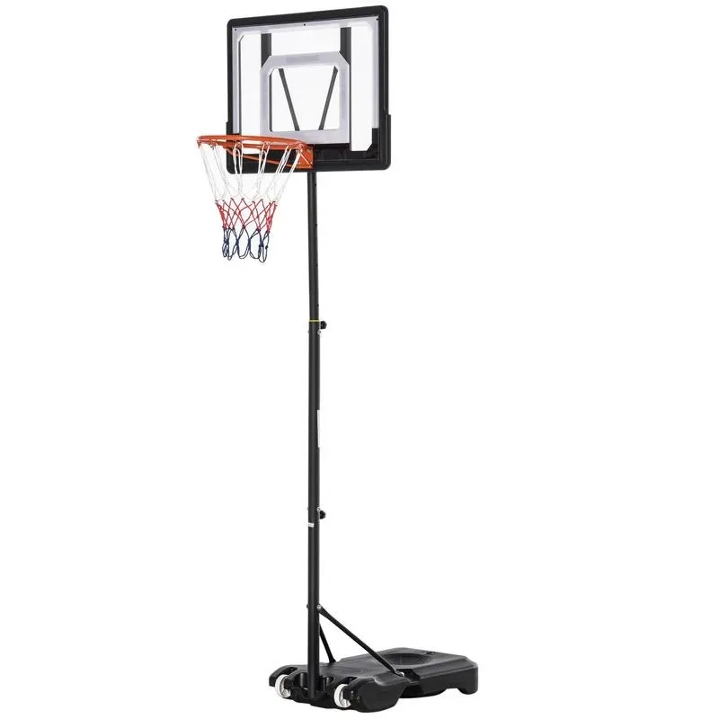 Basketball Stand with Wheels, 83x55cm Back Panel, Mobile Basketball Hoop with Stand, Adjustable Hoop Height 156 To 210 Cm, Basketball System, for Outdoor Use